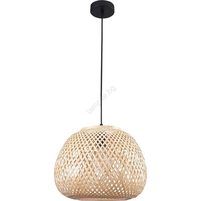 Polux Пендел ZANZIBAR 1xE27/20W/230V Ø 35 см бамбук (SA2175)