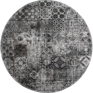 Vitaus Сив миещ се кръгъл килим ø 100 cm - Vitaus (KRN-S9542-Yuvarlak-100x100)