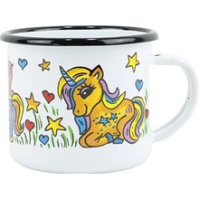 BELIS Smaltovaný hrnek JEDNOROŽEC bílý 8 cm 350 ml 11008-039DHB04