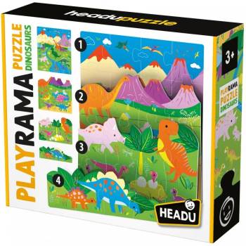 Headu Пъзел, Headu, Playrama, Динозаврите, 40 части (HMU55300)