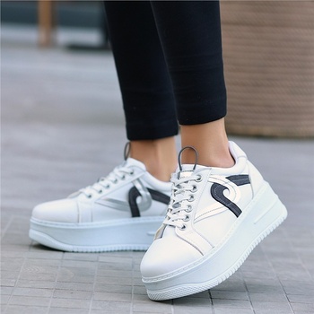 Erbil Shoes Дамски спортни обувки с връзки - Бели #369740 (369740_Бяло)