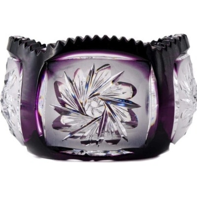 Bohemia Crystal Broušená mísa Mill Flatness fialová 205 mm