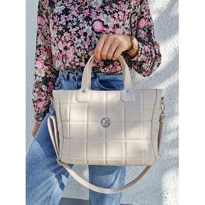 Grosso Prešívaná kabelka do ruky GS-205-cream