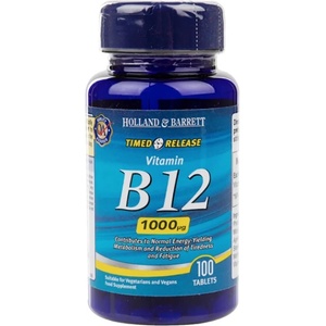 Holland & Barrett Vitamin B12 Cyanocobalamin 1000 mcg / Timed Release [100 Таблетки]