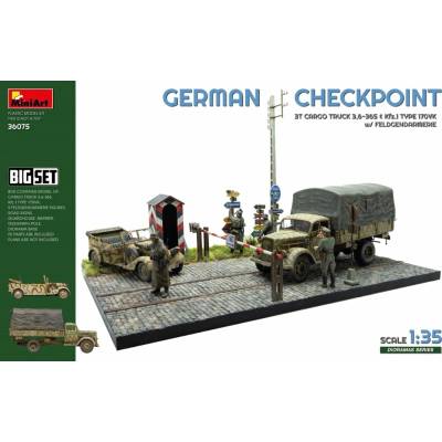 MiniArt GERMAN CHECKPOINT. 3T Cargo Truck 3 6-36S & Kfz.1 Type 170VK w/ Feldgendarmerie. BIG SET 1:35