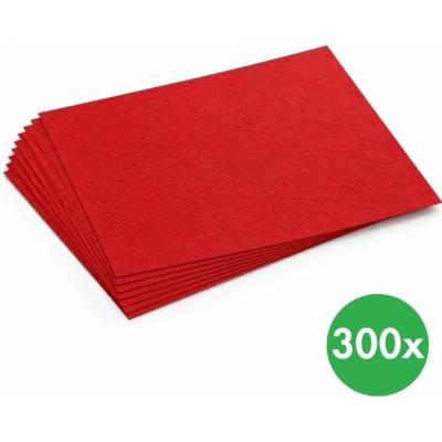 Karton na krúžkovú väzbu, červená imitácia kože, balenie 300 ks
