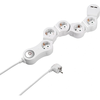 Image 1 of Vivanco 5 Plug + 2 USB 1,4 m Switch (62330)