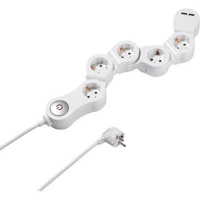 Vivanco 5 Plug + 2 USB 1,4 m Switch (62330)