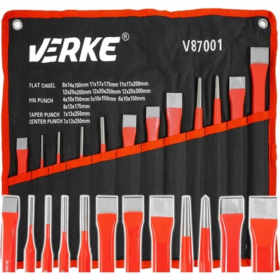Sada dlát, sekáčů a razidel 12 ks, Verke V87001
