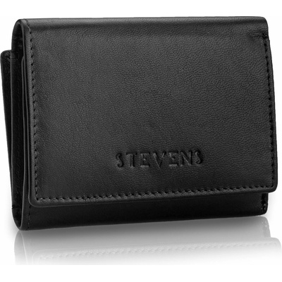 Dámska kožená peňaženka STEVENS čierna s ochranou RFID