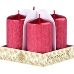Z - TRADE s. r. o Z - TRADE s. r. o. Свещи Emocio Advent цилиндър 4 бр. 40x75 драскани червени