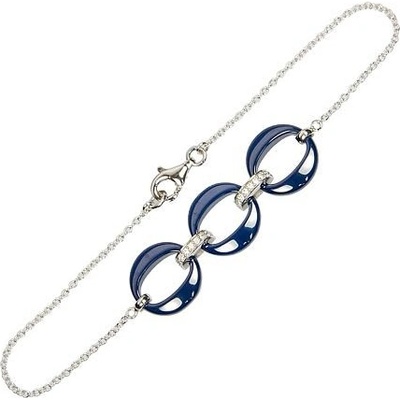 Infinitysilver stříbrný náramek s modrými keramickými oválky BC00518Mt