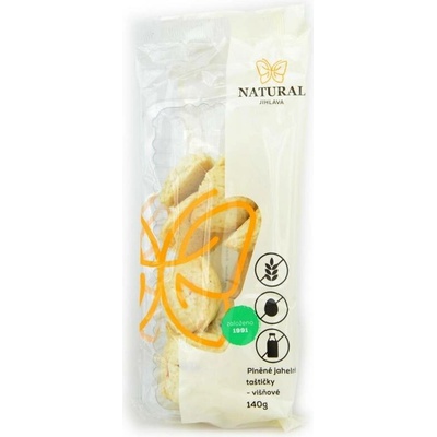 Natural Jihlava Natural Sušenky plněné jáhlové taštičky višňové bez lepku vajec a mléka 140 g