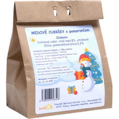 Beelol Medové cukríky s pomarančom 70 g