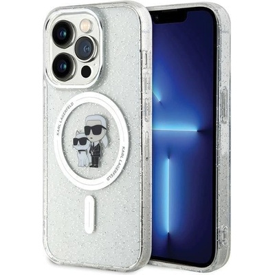 KARL LAGERFELD Кейс Karl Lagerfeld Karl&Choupette Glitter MagSafe за iPhone 15 Pro, прозрачен (3666339162771)