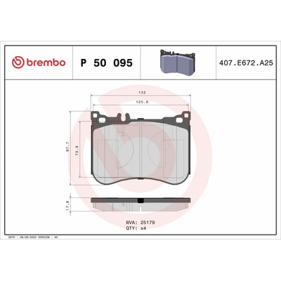 BREMBO Sada brzdových doštičiek P 50 095