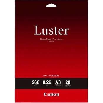 Canon Photo Paper LU-101 6211B007, 260 г/м2, A3, 20 бр. , лъскав, мастиленоструен, бял, фотографска хартия (6211B007)
