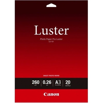 Canon Photo Paper LU-101 6211B007, 260 г/м2, A3, 20 бр. , лъскав, мастиленоструен, бял, фотографска хартия (6211B007)