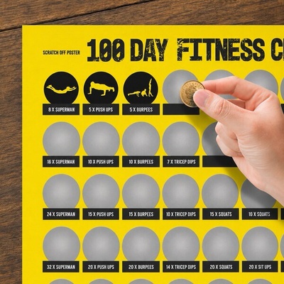 Stírací plakát 100-denní fitness výzvy