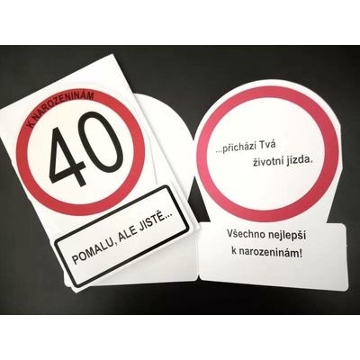 ALBI Přání k narozeninám - dopravní značka 40