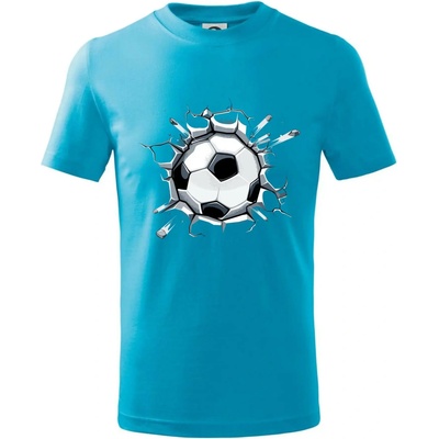 Futbalová lopta v triku tričko detské svetlý tyrkys