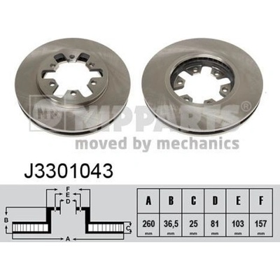 Brzdový kotúč NIPPARTS J3301043