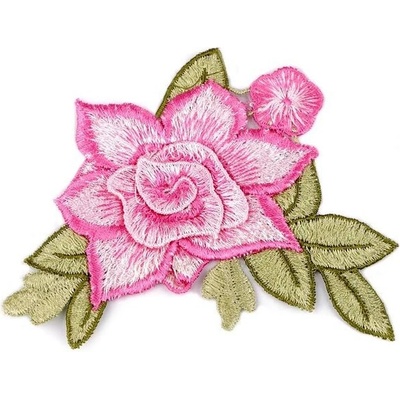 Nažehlovačka květ 3D 95x130 mm růžová