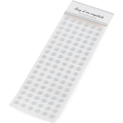 Samolepicí ozdoby na lepicím proužku AB Ø10 mm Varianta: crystal AB, Balení: 1 karta