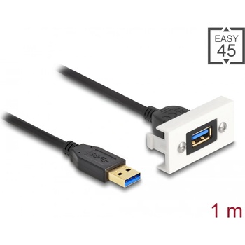 Delock Easy 45 модул SuperSpeed USB (USB 3.2 Gen 1) USB тип A женски USB тип A мъжки USB A с къс кабел, 22, 5 x 45 mm
