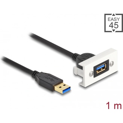 Delock Easy 45 модул SuperSpeed USB (USB 3.2 Gen 1) USB тип A женски USB тип A мъжки USB A с къс кабел, 22, 5 x 45 mm