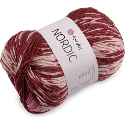 Pletací příze Nordic 150 g, střední, 5 (660) vínová růžová