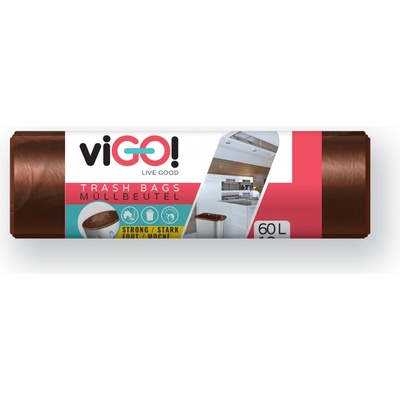 Vigo pytle na tříděný odpad LDPE 60 l 30 µm 10ks hnědé