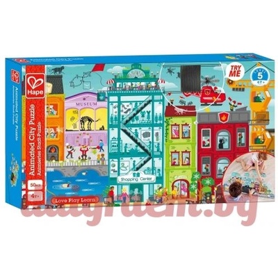Hape Пъзел Анимиран град hape e1629 (h1629)