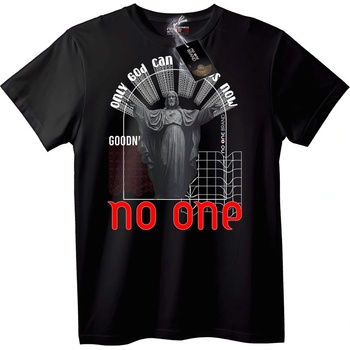 NOONEBRAND Тениска Само Бог може Никой - 7XL, Black