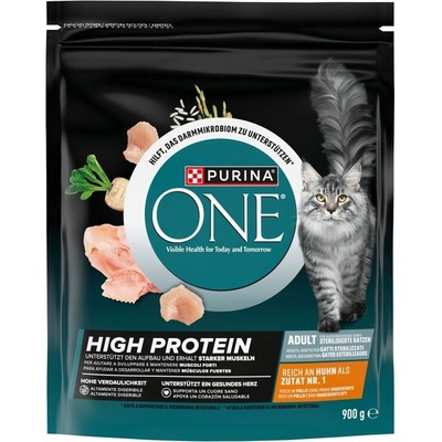 Purina ONE High Protein s vysokým obsahom kuracieho mäsa 900 g