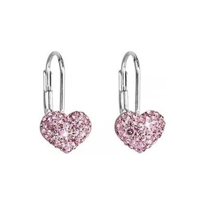 Pavona Dívčí stříbrné náušnice srdíčka s krystaly Crystals from Swarovski Rose 31125.3 ROSE
