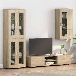 vidaXL Дървен шкаф Сонома дъб Инженерна дървесина (880223)