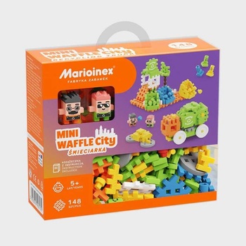Marioinex Мини вафлен конструктор " Градски център" - Боклукчийски камион 148 части