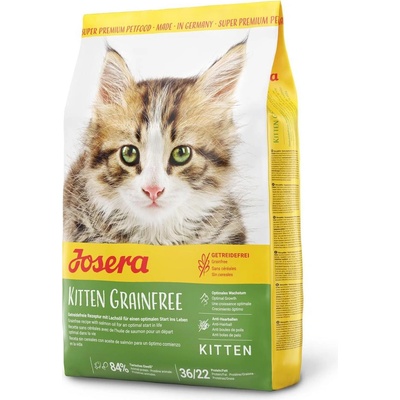 Josera Kitten grainfree - Пълноценна храна за бременни, кърмещи и подрастващи котки, с пилешко месо и картофи, 2 кг