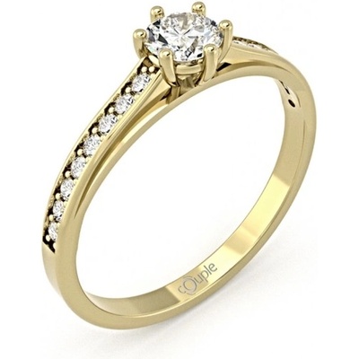 Couple prsten Sini žluté zlato se zirkony 66103051