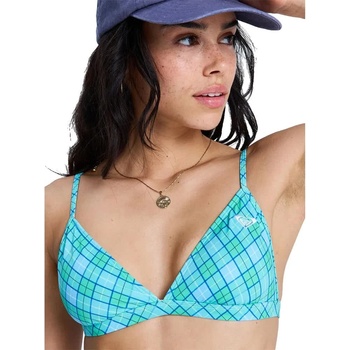 Roxy Essentials PT Fixed Triangle bikini top - Blue (Katydid As If Plaid)