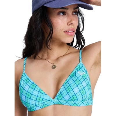 Roxy Essentials PT Fixed Triangle bikini top - Blue (Katydid As If Plaid)