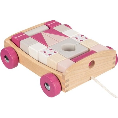 Goki Tahací vozík s 20 kostkami, Lifestyle růžová