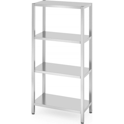 Skladový regál se 4 plnými policemi - šroubovatelný, HENDI, Kitchen Line, 800x400x(H)1800mm