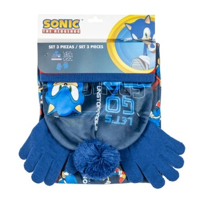 sada čepice rukavice nákrčník Sonic