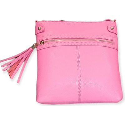 Vera Pelle dámská kožená crossbody kabelka 1660 s.fux růžová