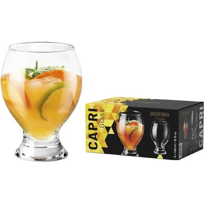 BOHEMIA PR sklen CAPRI malá stopka 6 x 420 ml