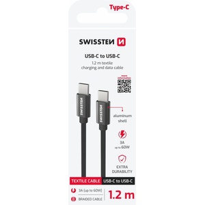 SWISSTEN Textile USB-C / USB-C 1, 2 m Цвят: черен