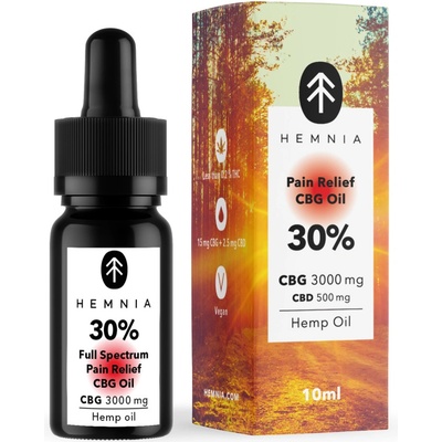 Hemnia Celospektrálny CBG olej na úľavu od bolesti 30 % CBG 5 % CBD 3000 mg 10 ml