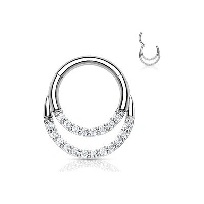 Šperky4U piercing kruh segment dvojitý K01063ST-1208